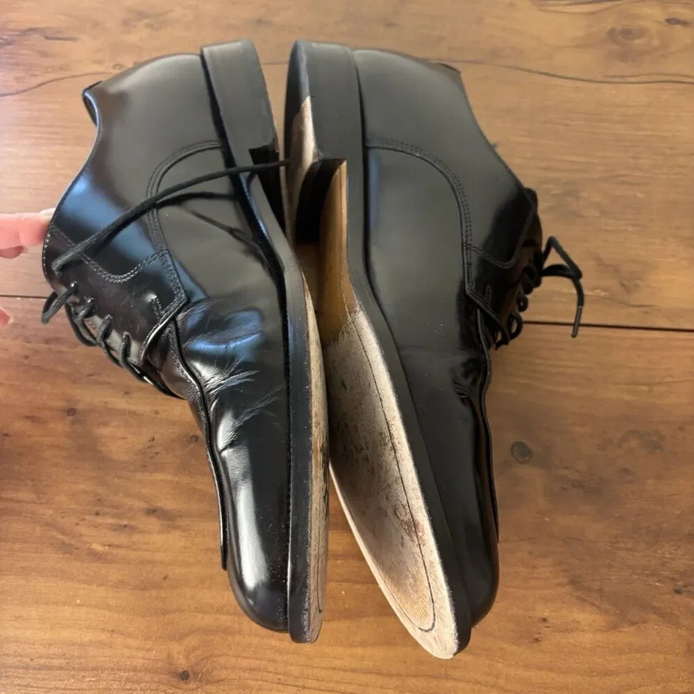 Cole Haan Men's Size 9.5 M Cassady Split Toe Oxford Black Leather Shoes C07603